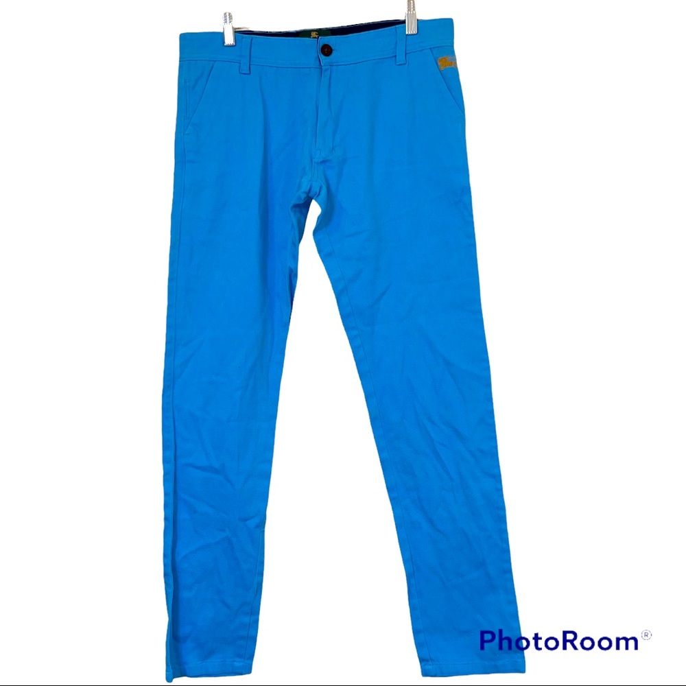 BURBERRY BRIT BLUE SLIM FIT CHINO PANTS SIZE 34